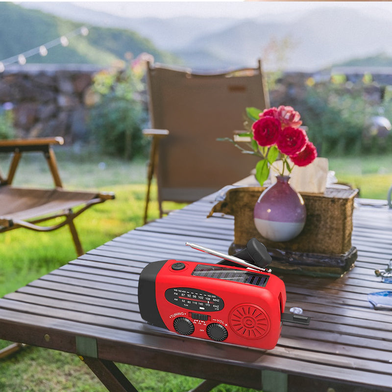 Portable multi - func hand - crank, emergency gen, solar radio, shockproof, FM/AM/WB/NOAA, power bank