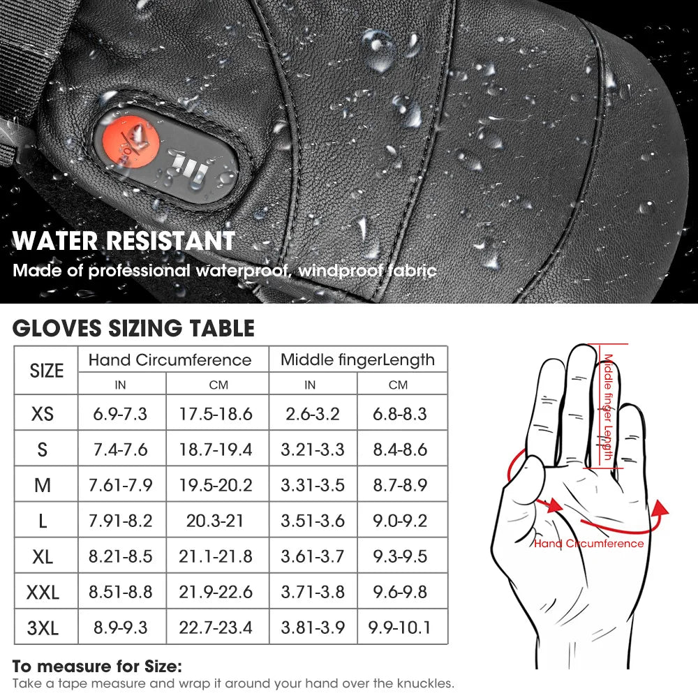 Savior Heat Heated Gloves Ski Mittens Fingers Waterproof Windproof Battery Heated Mitten Gloves Mens Womens Heated Keeping Warm