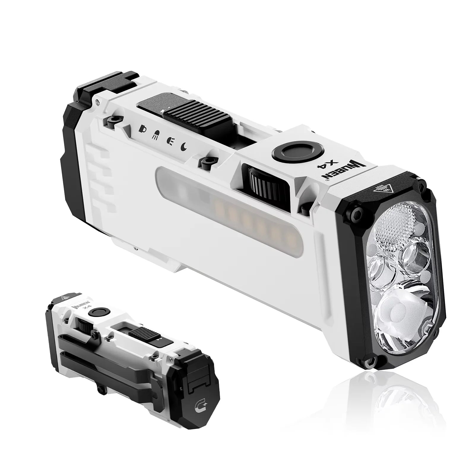 WUBEN X4 EDC Flat Flashlight with RGB Light, 1500 Lumens Mini Flashlight with Tactical Switch and Magnetic, IP68 Portable Pocket