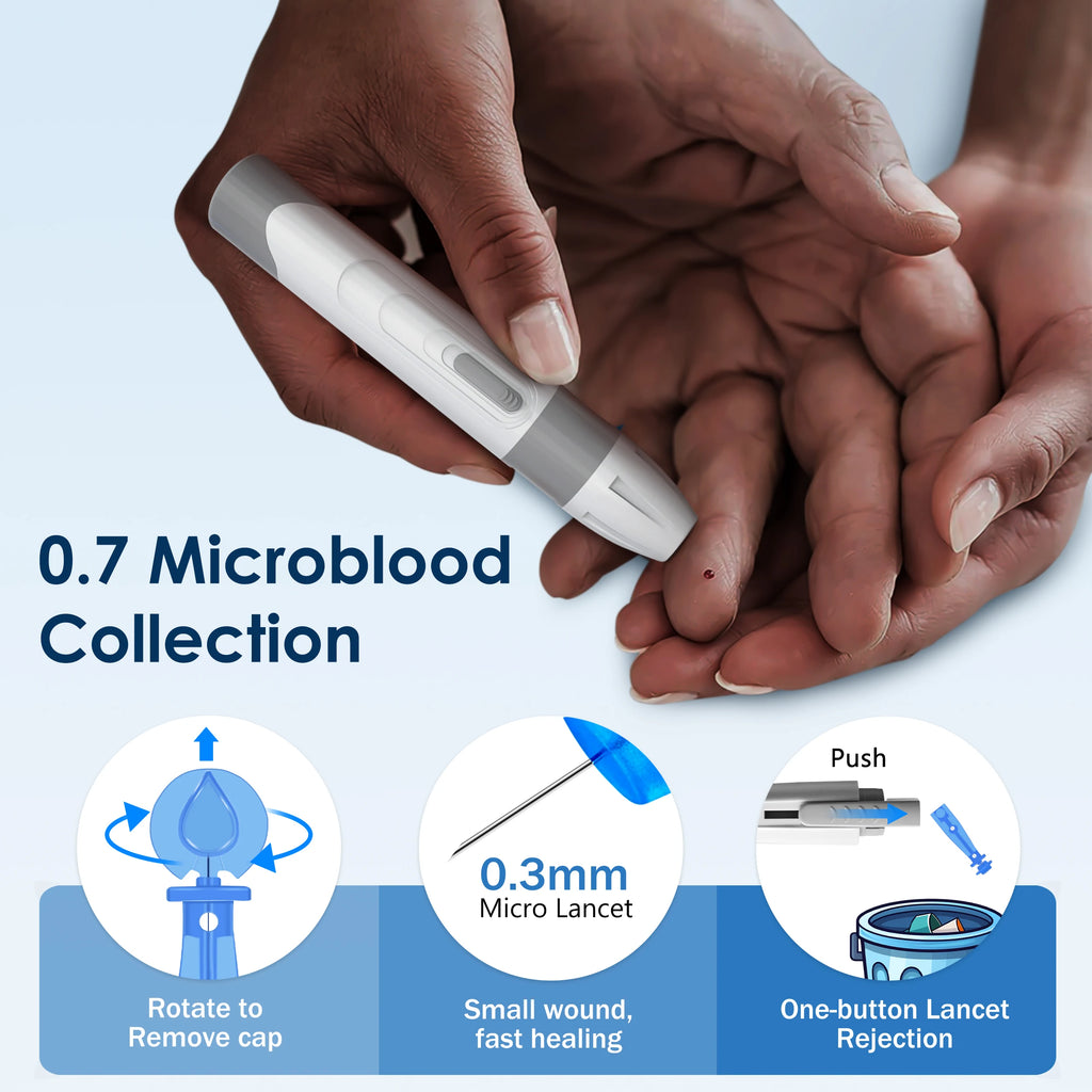 G-425-2 Linksun Blood Glucose Meter Glucometer Kit Medical Diabetes Testing Blood Sugar Tester Digital Glucosemeter Complete Kit
